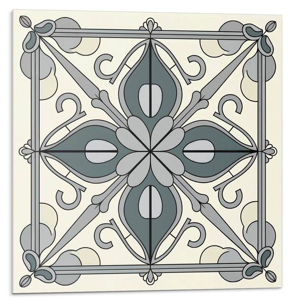 Fliesen Ornamente Blüte 4er Set 50 x 50 cm