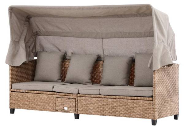 Tuinbank Nopy beige - deels massief hout - 200 x 135 x 60 cm