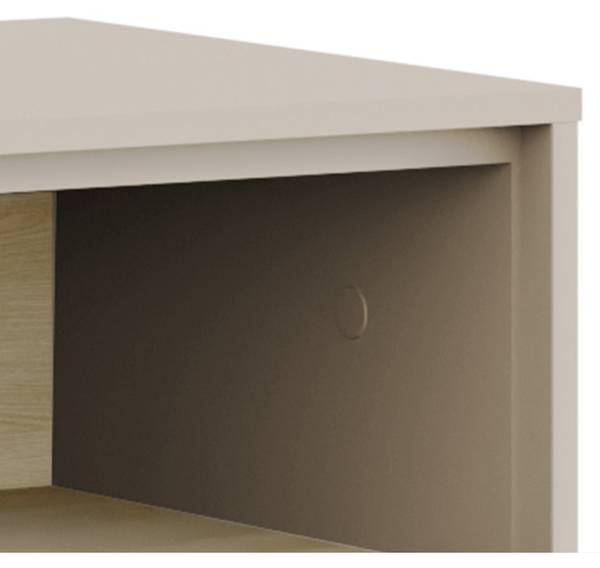 Table de chevet DISTRIA Gris - Mélamine - 50 x 46 x 35 cm