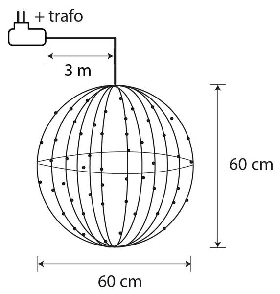 LED kerstfiguren MELUCH5600007 wit - metaal - 60 x 60 x 60 cm