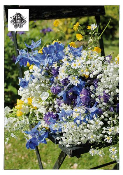Leinwandbild Blumenstuhl Baumwollstoff - 50 x 70 x 1 cm