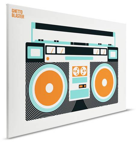 Leinwandbild Ghetto Blaster 90 x 60 cm