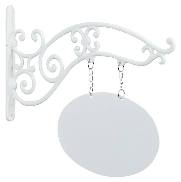 Gusseisen Wandschild zum Beschriften Weiß - Gusseisen - 43 x 36 x 3 cm
