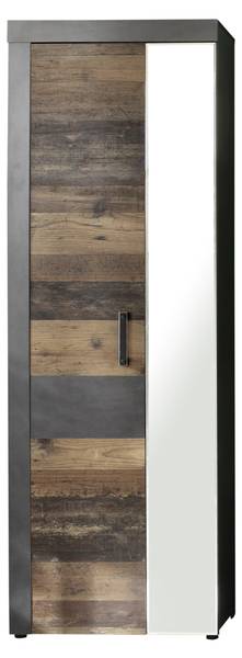 Kleiderschrank Irwin Grau - Holz teilmassiv - 65 x 192 x 34 cm