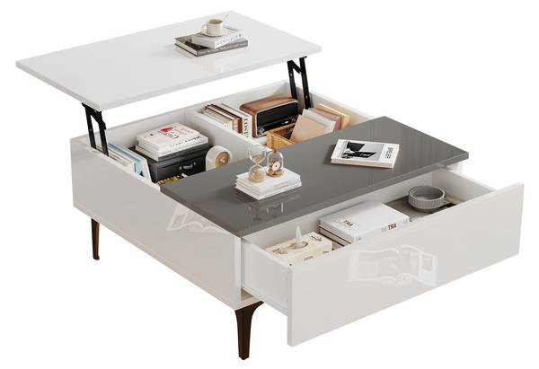 Couchtisch Ourea Ⅱ Grau - Weiß