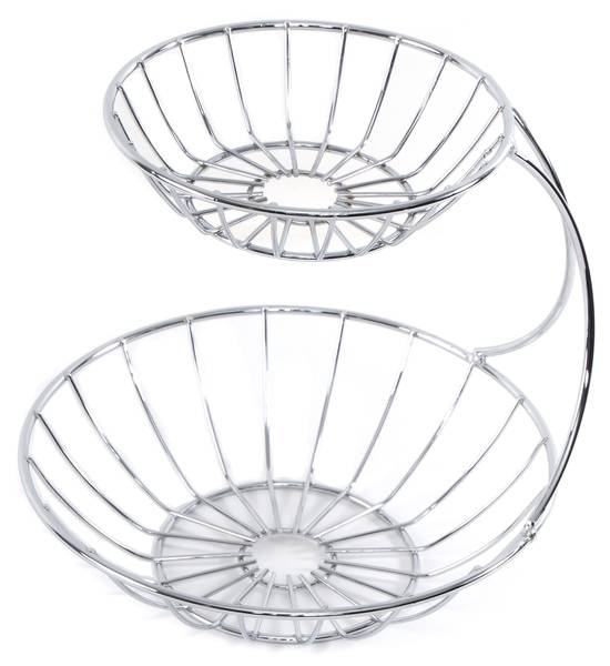 Obst-Etagere Stage Silber - Metall - 25 x 24 x 25 cm