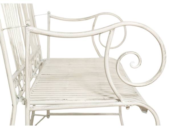 Gartenbank CHARME Weiß - Eisen - 58 x 94 x 113 cm