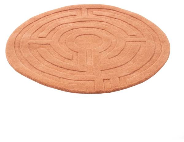 Wollteppich Naturals Pink - Naturfaser - 80 x 1 x 80 cm