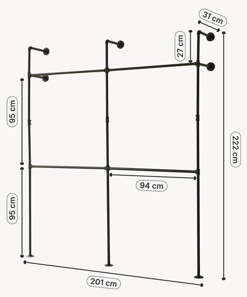 Kleiderstange Kenävatka Tiefe: 201 cm