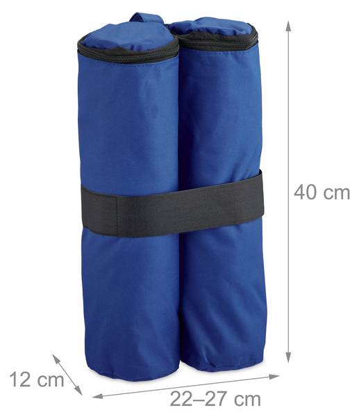 Lot de 4 sacs de lestage Noir - Bleu - Nylon - Polyester - 42 x 40 x 2 cm