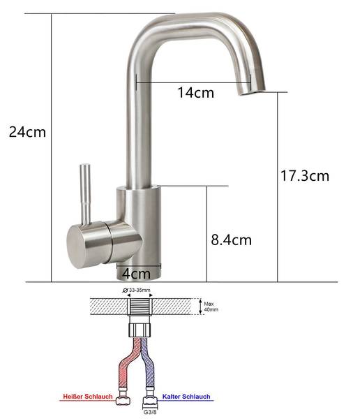 Küchenarmatur Lira Silber