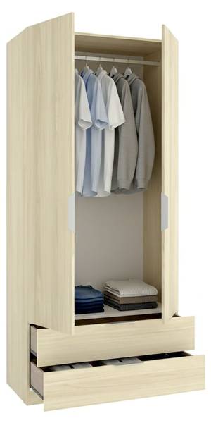 2-türiger Schrank Montclare Braun - Holzwerkstoff - 91 x 204 x 51 cm