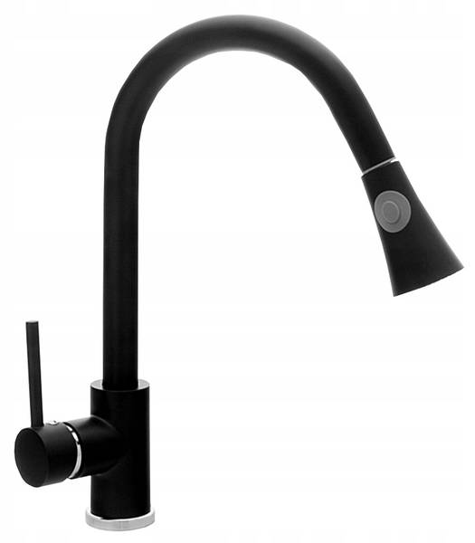 Spülbecken Sid611-78 mit Batterie Schwarz - Keramik - 78 x 50 x 20 cm