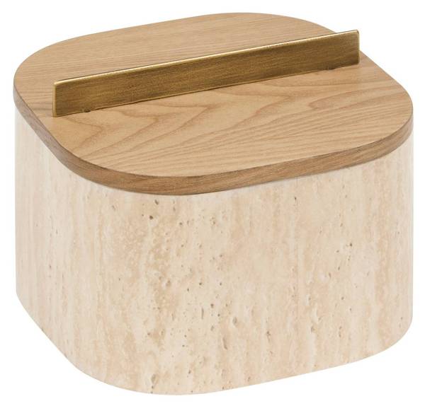 Dekobox ANAYA Beige - Holzwerkstoff - 18 x 13 x 18 cm