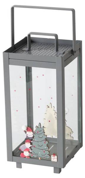 Laterne MONTI Grau - Metall - 11 x 23 x 12 cm