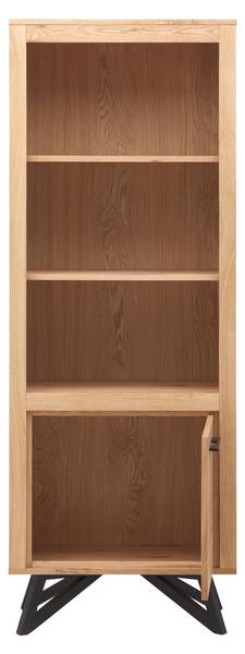 Vitrine EMILIO Braun - Holz teilmassiv - 65 x 175 x 40 cm