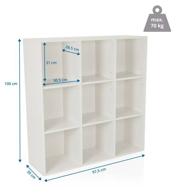 Regal BJORKE Weiß - Holzwerkstoff - 98 x 100 x 30 cm