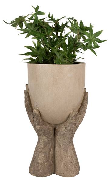 Blumentopf Hände Killasi Beige - Kunststoff - 19 x 37 x 22 cm