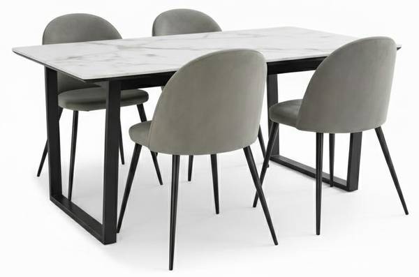 Essgruppe Tilst (5-teilig) Glas Grau - Grau - Multicolor - Weiß