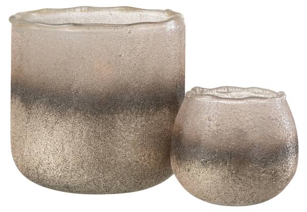 Windlicht Camille Pink - Glas - 14 x 14 x 14 cm