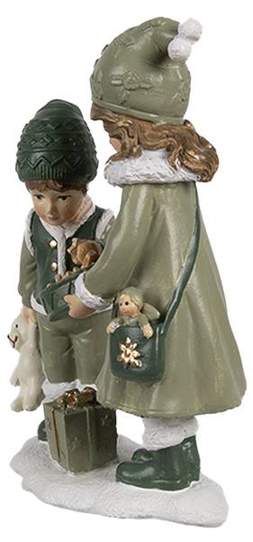 Dekorationsfigur Kinder Xmas&Mike Grün - Kunststoff - 5 x 13 x 10 cm