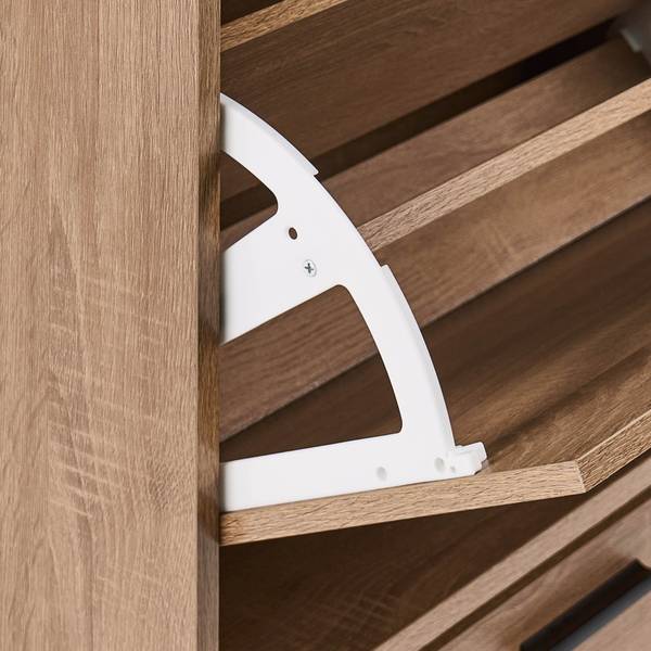 Schoenenkast BOWRAL zwart - bruin - plaatmateriaal op houtbasis - 60 x 150 x 24 cm