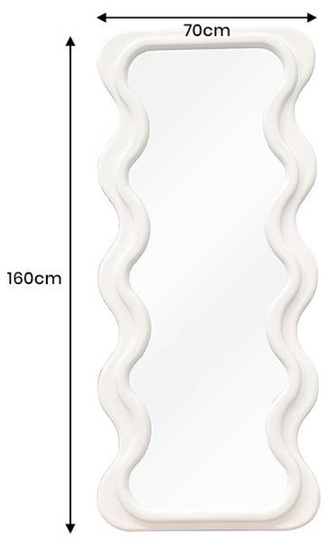Wandspiegel CURVY Weiß - Glas - Kunststoff - 70 x 160 x 5 cm