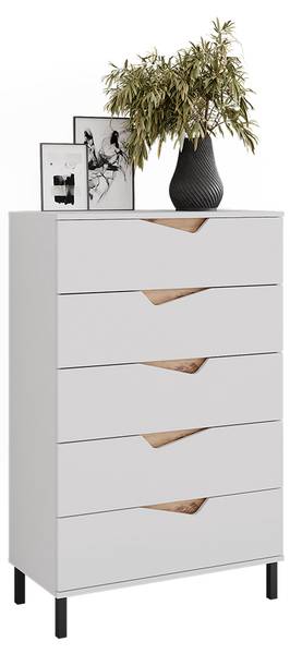 Kommode Marelle 57845 Asteiche Dekor - Reinweiß