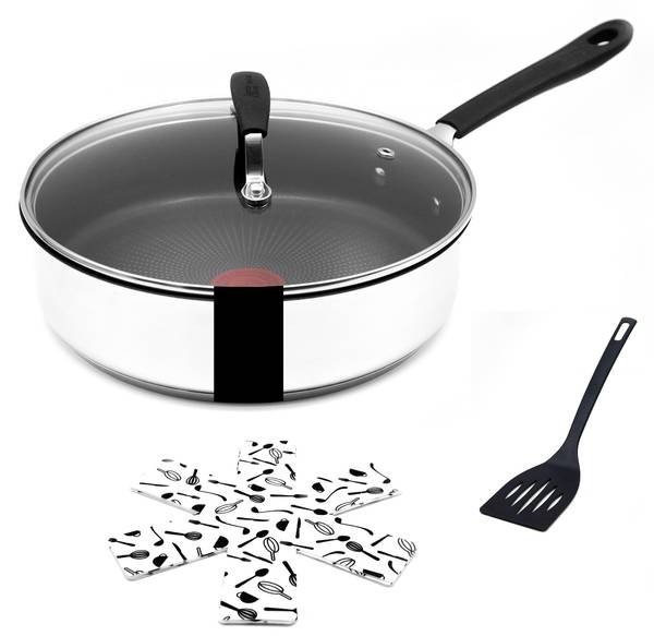 Schmorpfanne Jamie Oliver Silber - Metall - 25 x 7 x 45 cm