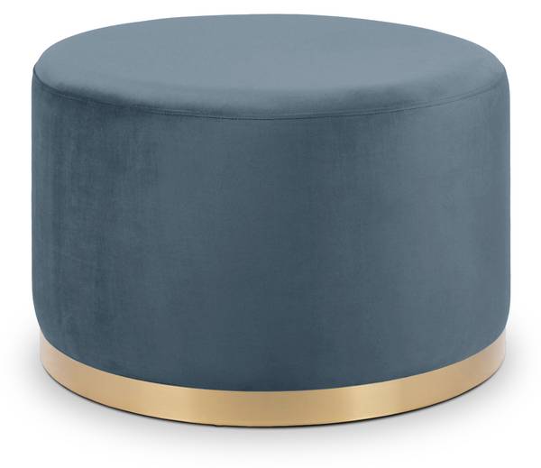 Pouf CHARLOTTE II Bleu - Velours - 60 x 40 x 60 cm