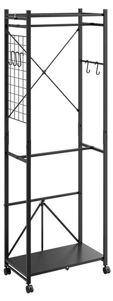 Portemanteau étroit KLS21-SCH Noir - Acier - 32 x 175 x 60 cm