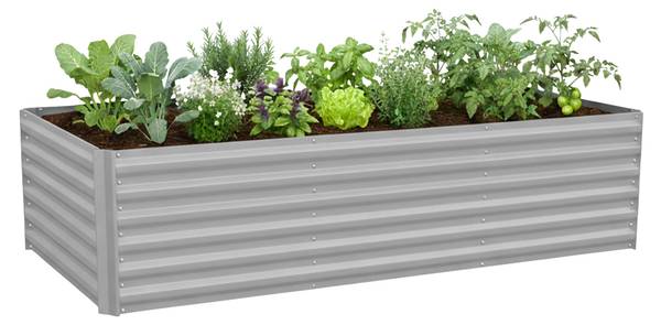 Metalen moestuinbak 57 x 240 x 60 cm grijs