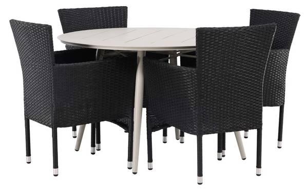 Gartenset Lina 5-teilig Schwarz - Metall - 120 x 74 x 120 cm