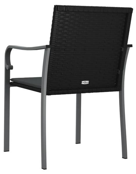 Tuinstoel 3028935-1 set van 2 zwart - staal - 56 x 84 x 59 cm