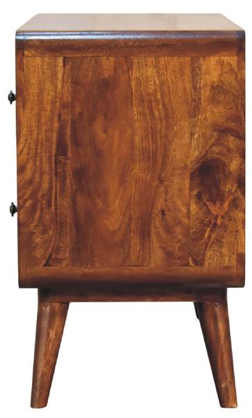 Commode Stella Marron - Manguier - Laiton - 80 x 58 x 35 cm