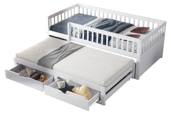 Kinderbett Dioscuri Ⅰ Weiß - Breite: 95 cm