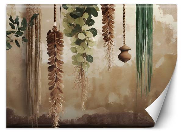 Fototapete Hängende Blätter Scandi Boho 400 x 280 cm