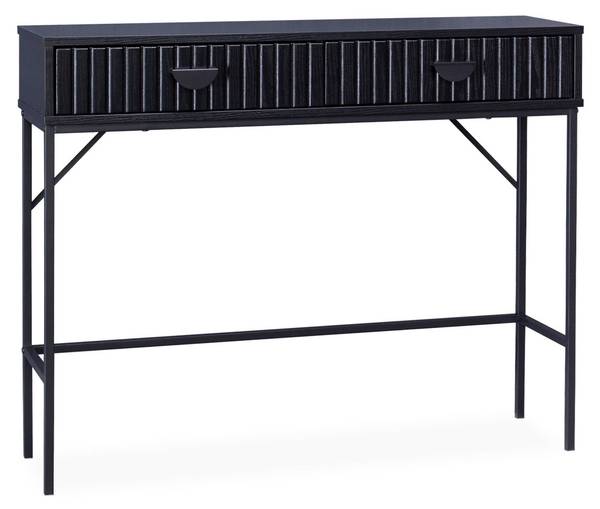 Konsole Bazalt Schwarz - Holz teilmassiv - 29 x 79 x 100 cm