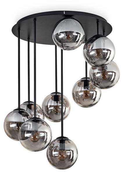 Deckenleuchte Fossobiubo Grau - Aluminium - Klarglas - 57 x 70 x 57 cm
