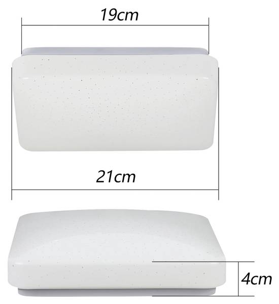 LED Deckenleuchte Uethy Weiß - Eisen - Polyester PVC - 21 x 6 x 21 cm