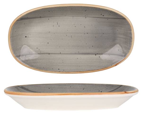 Servierschale Aura Space 2er set Grau - Porzellan - 19 x 2 x 19 cm