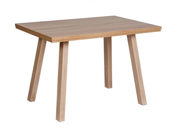 Esstisch 'Der Klassische' Füße massiv Braun - Melamin - 75 x 75 x 110 cm