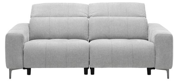 2,5-Sitzer ALVARO Grau - Metall - Kunststoff - Textil - Holz teilmassiv - 220 x 79 x 109 cm