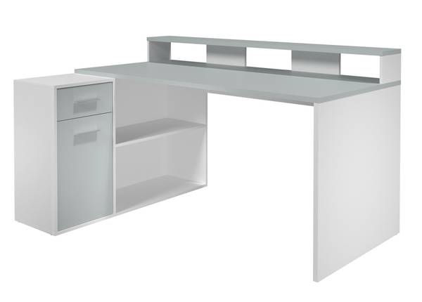 Bureau Gamer wit - deels massief hout - 160 x 91 x 115 cm