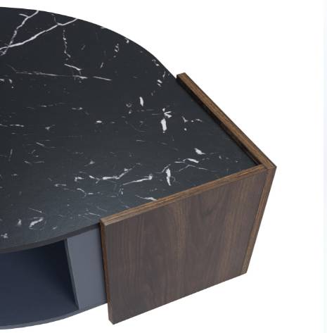 Salontafel Cronus V zwart - bruin - staal - 63 x 40 x 97 cm