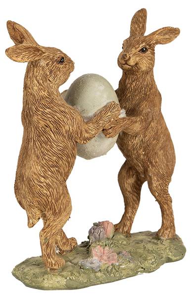 Figur Kaninchen DekoEaster-Alexis Braun - Kunststoff - 5 x 13 x 11 cm
