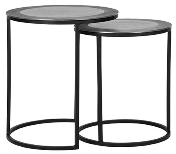 Couchtisch Set Pair Grau - Metall - 40 x 45 x 40 cm