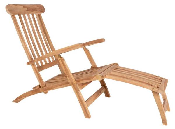 Ligstoel Arrecife deels massief hout - 150 x 95 x 60 cm
