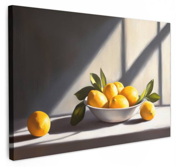 LEINWANDBILD Zitronen Gelb - Textil - 60 x 40 x 2 cm