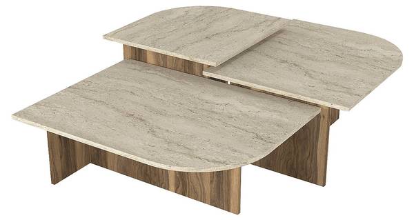 Couchtisch OMELINA Beige - Holz teilmassiv - 65 x 45 x 60 cm